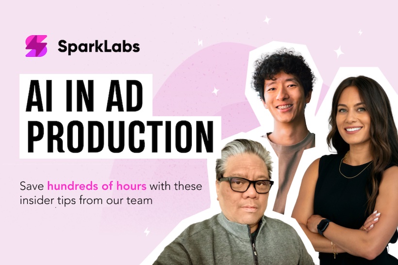 SparkLabs ad with words "AI in Ad Production"