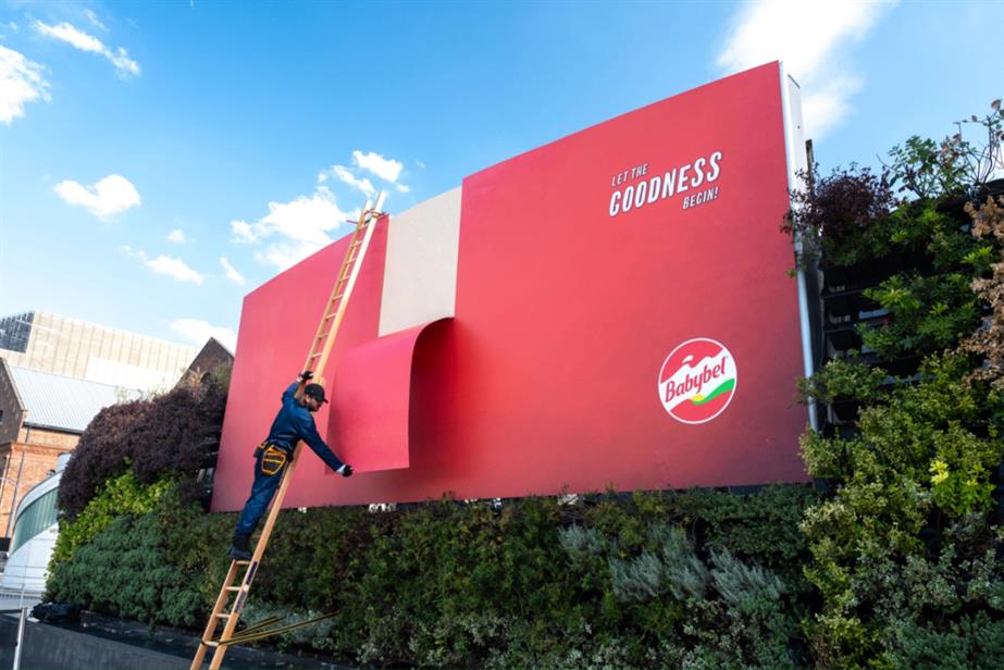 Babybel's peeling billboard 