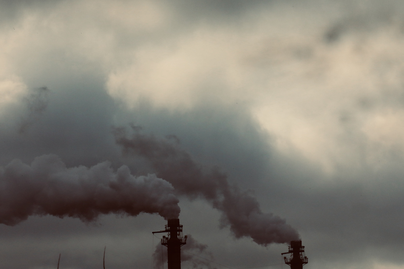 Air Pollution on a cloudy sky