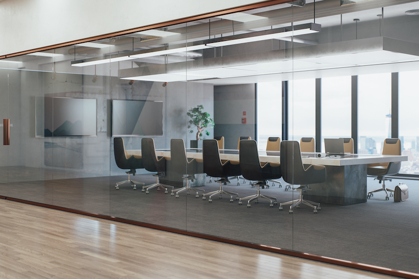 Empty office boardroom