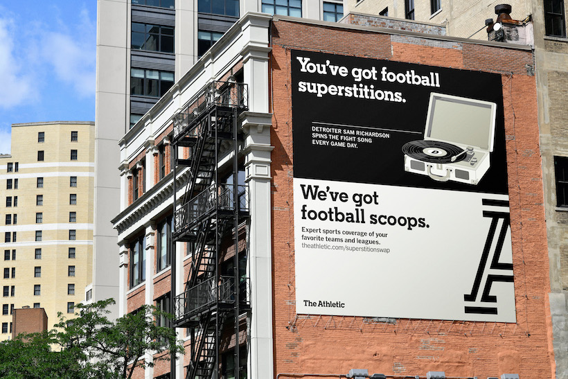 The Athletic's Fall Football out of home ads