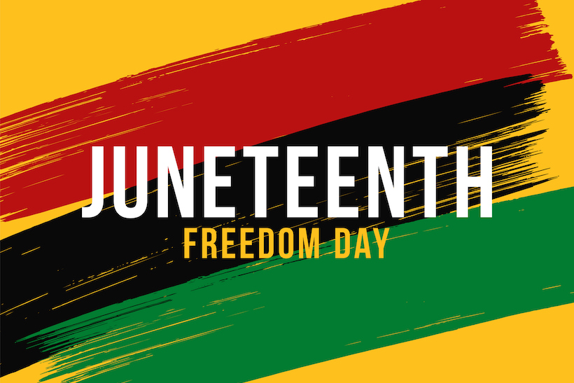 Juneteenth flag and wordmark