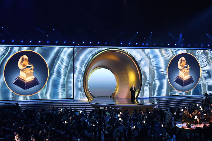 CEO of the Recording Academy Harvey Mason Jr. speaks on stage during the 66th Annual Grammy Awards at the Crypto.com Arena in Los Angeles