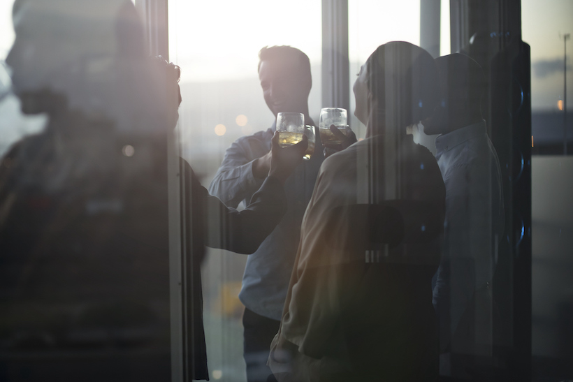 Group of businesspeople having drinks