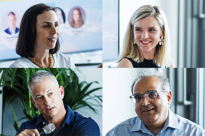 Panel speakers were (clockwise from top left): Murphy, Depiesse, Shukla and Robinson (Photos by Jordan Mary)