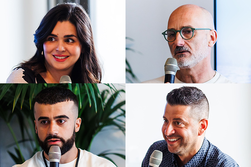 The panel (clockwise from top left): Shakir, van Dormael, Corsaro and Chebbo. (Photo credit: Jordan Mary)