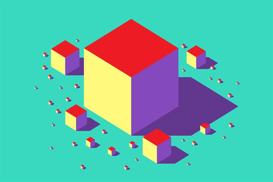 Several cubes in bright colours