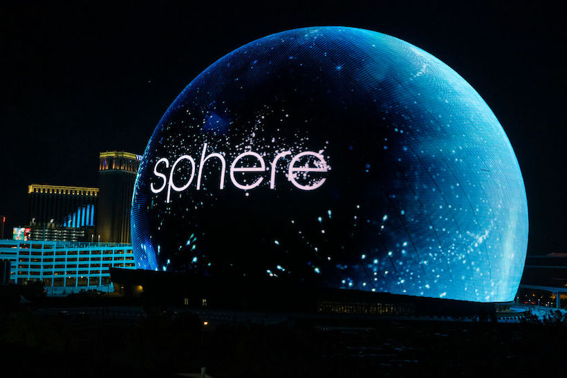 The Sphere lights up Las Vegas skyline