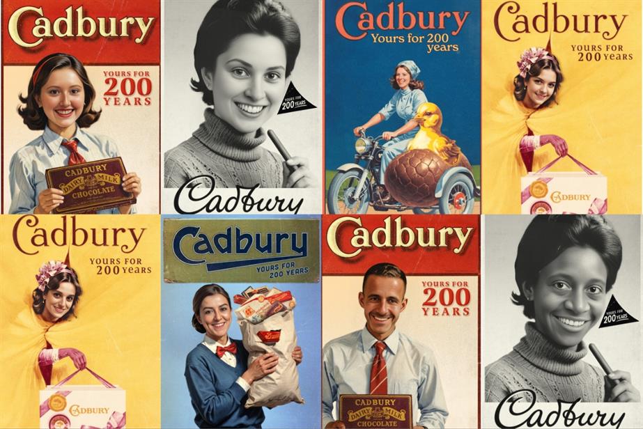 Collage of Cadbury classic posters