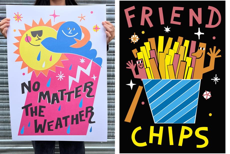 Collage of Snapchat friendship prints