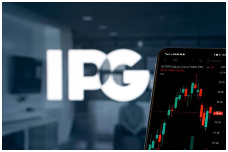 IPG logo and screen showing share price