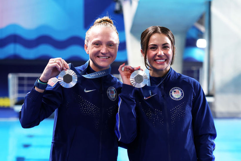 Divers Sarah Bacon and Kassidy Cook of Team USA