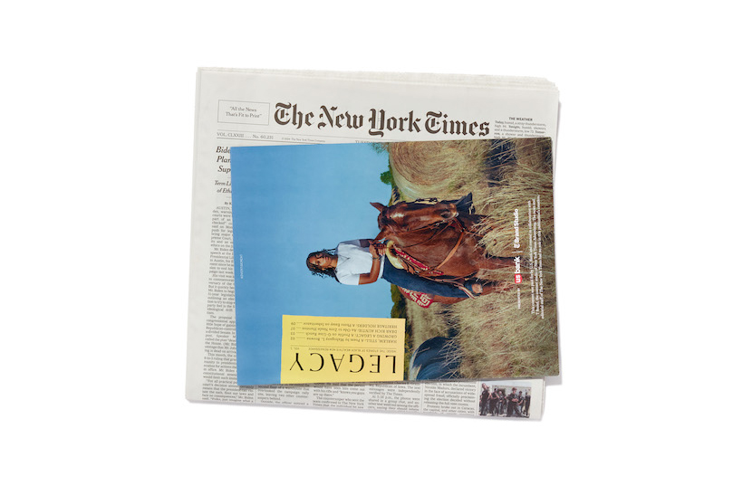 New York Times paper with inserted zine