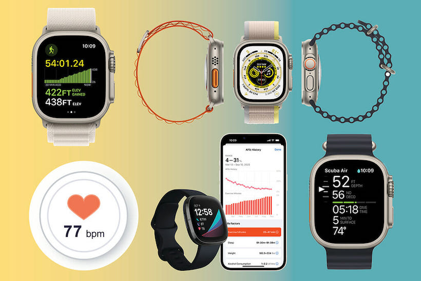 Collage of wearable tech products