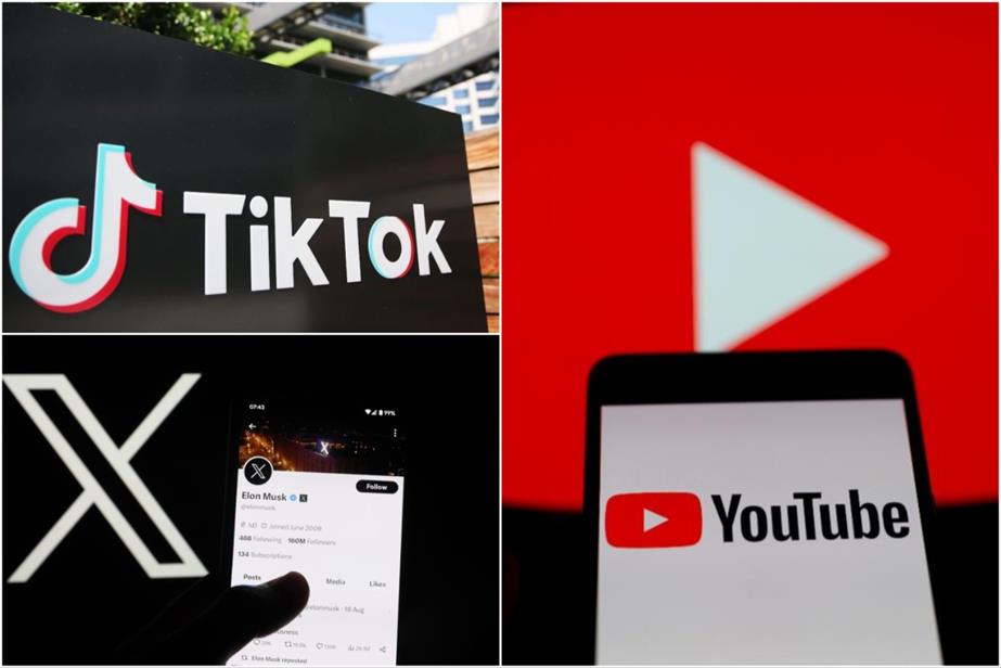 A composite image featuring TikTok, YouTube and X assets