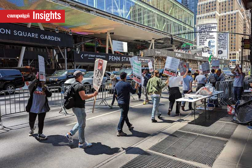 WGA union picket line at Madison Square Garden