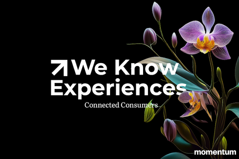 Momentum sponsored image showing flowers and words "We Know Experiences"